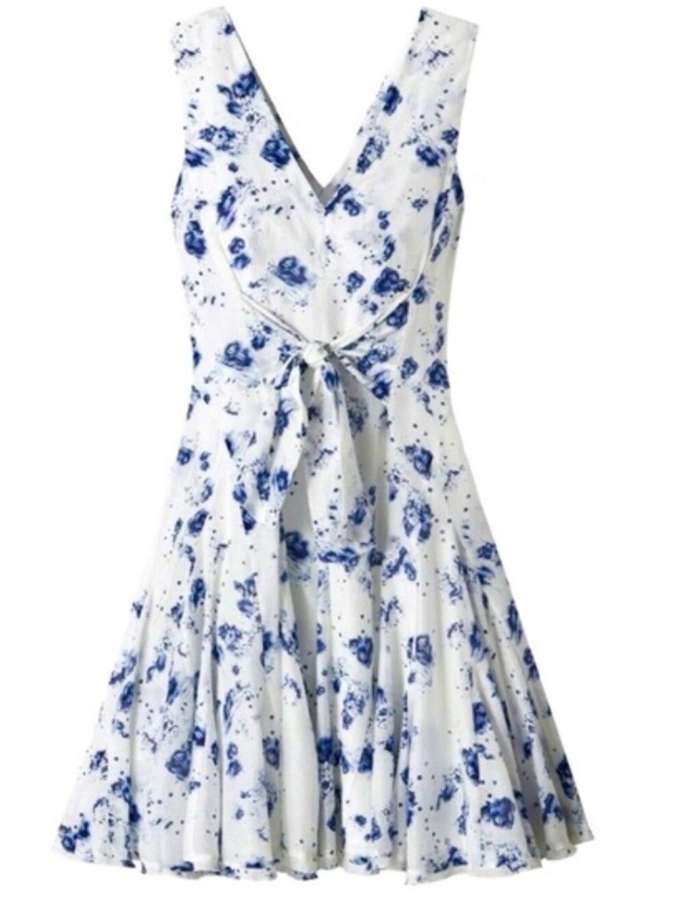 Rebecca Taylor Sleeveless Meteor Dress Blue White TieTag Size 6 - Picture 2 of 13